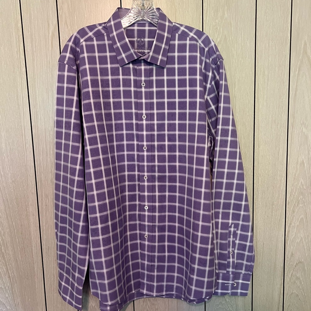 Bugatchi Purple Plaid Men's Shirt